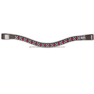 Chaîne personnalisée de petits cristaux Hotfix Fancy noir marron cuir véritable cheval front band for English Bridle tailles personnalisées - Product Image 4