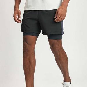 Men's Sports Casual Zipper Pocket Woven Double <b>Layer</b> Running Training Gym Wear Sportswear Quick Dry Men's Shorts - Product Image 6