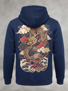 Sweat à capuche personnalisé en polyester/coton mélangé, poids lourd (350g), pour hommes - Style streetwear, service OEM/ODM - Product Image 2
