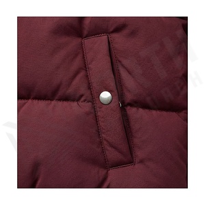 Hooded Quilted Waterproof <b>Bubble</b> Jacket Black Full Sleeve Winter Windproof Cotton Shell Knitted Fabric Polyester Filling Stand - Product Image 5