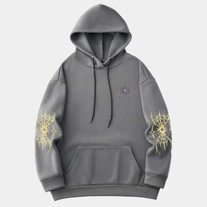 Hoodie d'hiver style américain unique avec motif brodé, couleurs personnalisables, coupe-vent, écologique, polyester/coton, long - Product Image 1