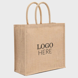 Jute Tote Bag Foldable Reusable Eco-Friendly Customizable for Outdoor Travel - Product Image 1