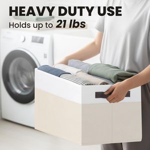 4 Pack 23 QT Large Decorative Storage Baskets Nursery Closet Organizer Bins Lids Living Room Bedroom Shelf <b>Clothes</b> <b>Boxes</b> - Product Image 5