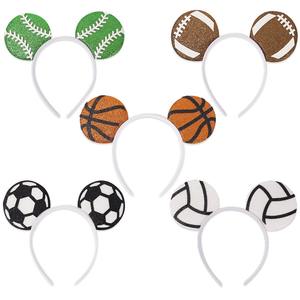 Set de Diademas Deportivas Retro Brillantes de Plástico - Diademas Portátiles con Temática Deportiva para Días de Partido, Impresión Tipográfica para Regalos de Bienvenida - Product Image 6