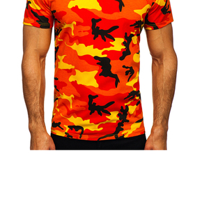 Camiseta Unisex de Camuflaje, Estilo Urbano, Holgada, de Algodón, Manga Corta, Cuello Redondo, Informal, para Verano - Product Image 6