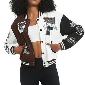 Chaqueta Varsity de Moda para Mujer, Estilo Universitario, Chaqueta Bomber Informal, Ligera y Moderna para Otoño y Primavera, Ropa de Calle - Product Image 1