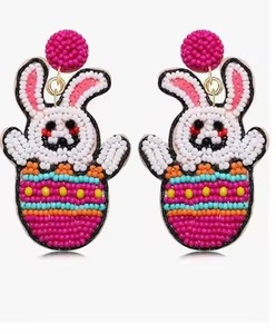 Magnifiques boucles d'oreilles pendantes bohèmes en perles de rocaille, tendance, brodées, pour mariage et mode - Product Image 2