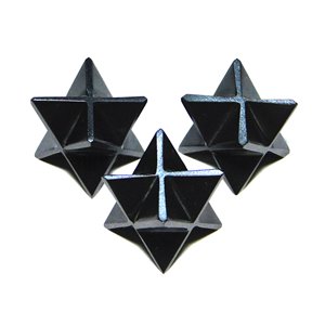 Estrella Merkaba Tallada en Ágata Negra Natural, Piedra Preciosa para Meditación, Sanación y Protección - Product Image 1