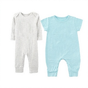 ชุดรอมเปอร์เด็กอ่อนแบบยูนิเซ็กซ์ ผ้าฝ้ายออร์แกนิคสั่งทำพิเศษ เสื้อผ้าเด็กแรกเกิด ผ้าฝ้ายวาฟเฟิล ชุด 3 ชิ้น เป็นมิตรกับสิ่งแวดล้อม ระบายอากาศได้ดี ติดกระดุมแป๊ก - Product Image 1