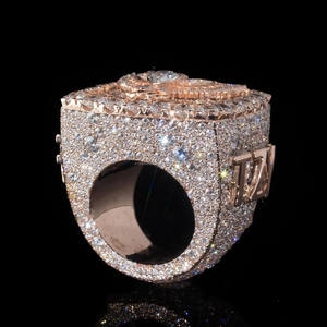 Anillo de compromiso y boda para hombre con diamantes de moissanita, diseño de águila, plata de ley 925, estilo hip hop, joyería llamativa. - Product Image 6