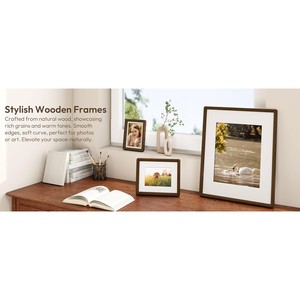Walnut Wood Picture <b>Frame</b> <b>12x12</b> Inch with Crystal Glass - Wholesale Artisan - Product Image 2