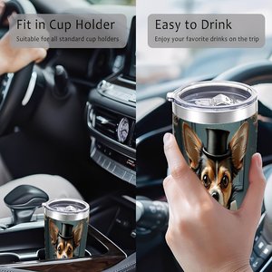 20oz Stainless Steel Tumbler Vacuum Insulated <b>Hot</b> Cold Dual Use Portable Travel Mug - Product Image 4