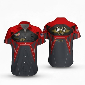 Personnalisez votre design et vos logos Chemises de course Chemises boutonnées Chemise de course F1 Chemises d'équipe de pit crew Fabricant de vêtements de course automobile - Product Image 1