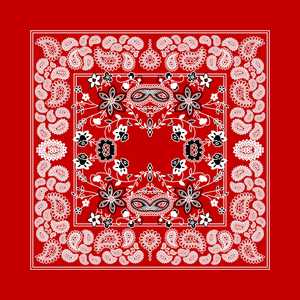 Bandana en coton respirant rouge vif pour hommes et femmes, foulard floral unisexe pour le streetwear quotidien, les voyages et les festivals - Product Image 1