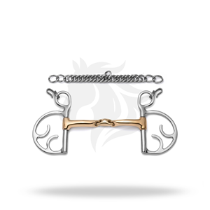 Mors à cheval Kimberwick Lozenge Gold Curb pour l'entraînement et le contrôle de l'équitation - Product Image 1