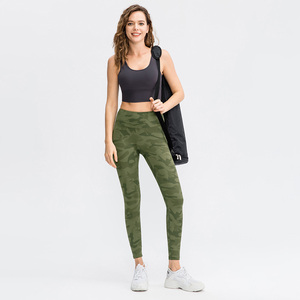<b>Women</b> High Waist Solid Yoga <b>Leggings</b> Full Length Spandex Polyester Four-Way Stretch <b>Compression</b> Elastic Waist Pockets Sports - Product Image 1