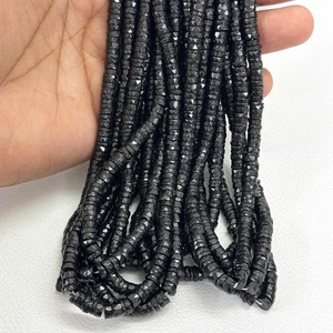 6mm 7mm alta calidad Natural negro espinela Heishi neumático facetado cuentas de piedras preciosas hebra collar hecho a mano del proveedor del fabricante - Product Image 5