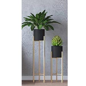 Jardinière Métallique avec Base Équilibrée en Fil Métallique Noir, Fournitures d'Usine, Jardinières en Métal, Pot en Fer Doré pour Fleurs, Nouvelle Arrivée - Product Image 3
