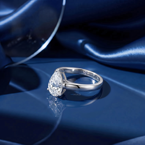 Anillo de compromiso solitario con diamante cultivado en laboratorio, oro blanco, elegante anillo nupcial, joyería fina de lujo, regalo para mujer - Product Image 4