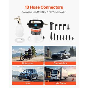 Kit Completo per Spurgo Freni da 3L con Bottiglia di Ricarica a Sifone da 1L e 13 Connettori per Tubi per Riparazione Efficiente dei Freni - Product Image 4