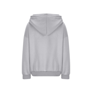 เสื้อฮู้ดโอเวอร์ไซส์แบบยูนิเซ็กซ์ สีเทาล้วน ผ้าฝ้ายฟลีซ 100% สวมใส่สบายในฤดูหนาว มีกระเป๋าซิป เป็นมิตรกับสิ่งแวดล้อม ระบายอากาศได้ดี - Product Image 6
