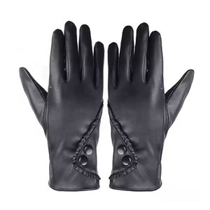 Customized Design Touch Screen Leather <b>Gloves</b> Winter Use Daily High Quality <b>Fur</b> Lining for Best Selling - Product Image 1