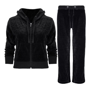 Custom Diamond Two Pieces <b>Velour</b> Rhinestone Ladies Women <b>Sweatshirt</b> and Pants Velvet Set Hoodie and Jogger Casual Tracksuit - Product Image 4