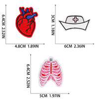 Patchs brodés thermocollants en toile sergé, mignons et écologiques, sur le thème des infirmières, des professionnels de santé, des médecins et des hôpitaux, pour chapeaux