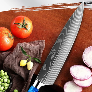 10-Piece Damascus Steel <b>Knife</b> <b>Set</b> 96-Layer Wooden Handle Blue Resin Inlay <b>Sharp</b> Chef <b>Knives</b> Ambidextrous Kitchen Cutlery - Product Image 6