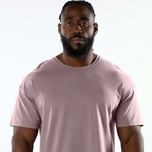 T-shirt en coton 100 % tricoté, respirant, personnalisé, grande taille, coupe ample pour hommes – Vente en gros - Product Image 5