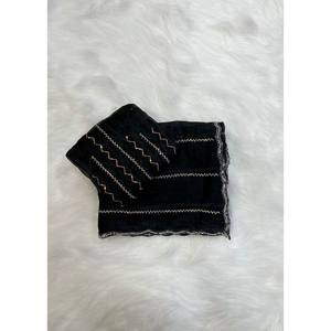 ผ้าส่าหรีทำงานผ้าไหมสีดำ - Product Image 1