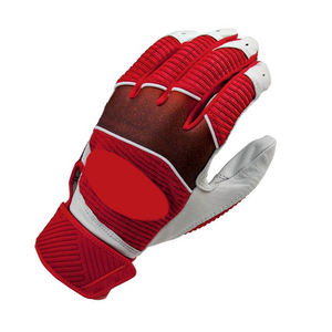 Nouveaux gants de softball pour jeunes, couleur blanc et rouge, ajustement confortable, en cuir, avec sangles. - Product Image 3