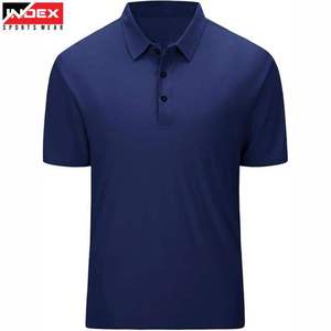 Men's <b>Navy</b> Blue Solid Color Short Sleeve <b>Polo</b> <b>Shirt</b> Regular Fit Oxford Fabric Casual Wear - Product Image 1