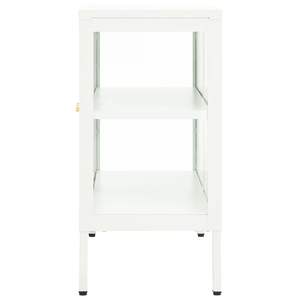 Buffet en acier thermolaqué blanc avec verre trempé, armoires de salon de taille moyenne - Product Image 4