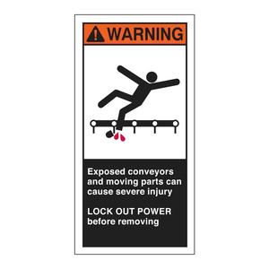 Étiquette d'avertissement autocollante en PVC Brady pour convoyeurs apparents, utilisation intérieure/extérieure - Product Image 3