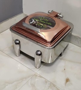Stainless Steel Steam Table <b>Buffet</b> <b>Server</b> Steam Heating Eco Mode Catering Hotel Use Gold PVD Indian Home Crafts - Product Image 3