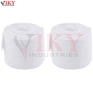 ผ้าพันมือสำหรับชกมวยแบบยืดหยุ่นสีขาวล้วน OEM ขายส่ง พร้อมแถบเวลโครสำหรับรัดกระชับ ป้องกันข้อมือสำหรับออกกำลังกายและต่อยมวย - Product Image 2