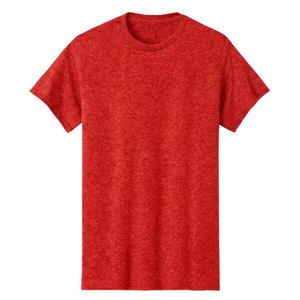 Short Sleeve O-<b>Neck</b> Knitted Blank T-Shirt 100% Cotton Puff Printing Front Street Style Loose Fit Solid Breathable Heather - Product Image 3