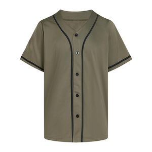 Camiseta de Béisbol Unisex de Manga Corta con Estampado, Cuello en V, Cierre de Cremallera Frontal, Poliéster, Corte Regular para Adultos, Secado Rápido, Transpirable, Malla - Product Image 1