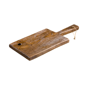 Tabla de cortar grande de madera rectangular con mango, patrón de grano natural, para preparación de alimentos - Product Image 4