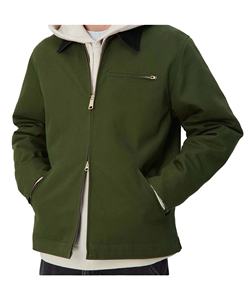 Chaqueta de Lona Resistente con Logotipo Personalizado, Chaqueta Casual de Trabajo Vintage con Cierre de Cremallera para Hombre - Product Image 5