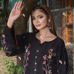 Ensemble Kameez Shalwar Dupatta de qualité supérieure, grande taille, écologique, à manches longues, avec dentelle fantaisie brodée, robe de mariée, chemise Salwar - Product Image 3