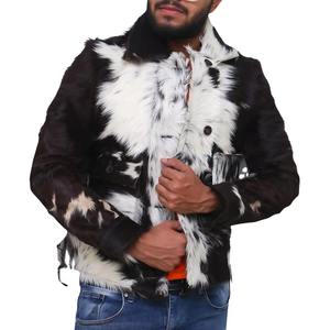 แจ็คเก็ตหนังวัวแท้ดีไซน์แฮนด์เมดสำหรับผู้ชาย คุณภาพสูง สไตล์นักขี่มอเตอร์ไซค์ แรงบันดาลใจจากตะวันตก - Product Image 5