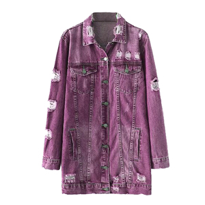 Chaqueta Vaquera Premium para Mujer al por Mayor, Estilo Urbano Y2K, Chic, Oversize, Corta, Vintage, Ligera, Transpirable, con Cinturón y Botones, a la Moda - Product Image 5