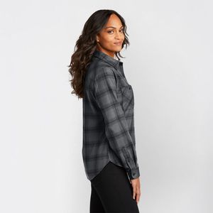 เสื้อเชิ้ตแฟลนเนลแขนยาวสไตล์วินเทจลำลองมีกระเป๋าสำหรับผู้หญิง ผ้าฝ้าย 100% ระบายอากาศได้ดี เป็นมิตรกับสิ่งแวดล้อม - Product Image 3