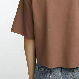 บริการ OEM เสื้อผ้าสตรีทแวร์ผู้ชาย เสื้อยืดคอกลมแบบสั่งทำ ผ้าฝ้าย 100% เสื้อยืดโอเวอร์ไซส์เรียบๆ สำหรับผู้ชาย พิมพ์ลายสกรีนหนา - Product Image 5