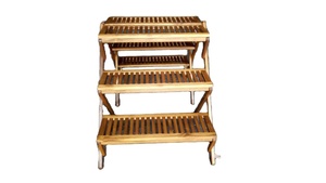 Maceta redonda de madera maciza de Acacia DIY, macetas, estante para plantas de jardín para jardín, juegos de jardín al aire libre, muebles de Vietnam - Product Image 3