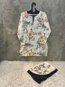 Ensemble Shalwar Kameez en coton pour tous les jours en tissu imprimé importé XL et XXL Confortable Wear - Product Image 5