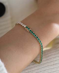 Bracelet Tennis en Argent Sterling S925, Chaîne Trombone – Bracelet Élégant et Scintillant pour Femme - Product Image 1