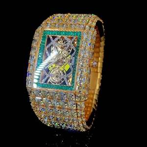 Reloj de Diamantes Cultivados en Laboratorio DEF de Alta Calidad, Diamantes Incoloros, Estilo Hip Hop - Product Image 4